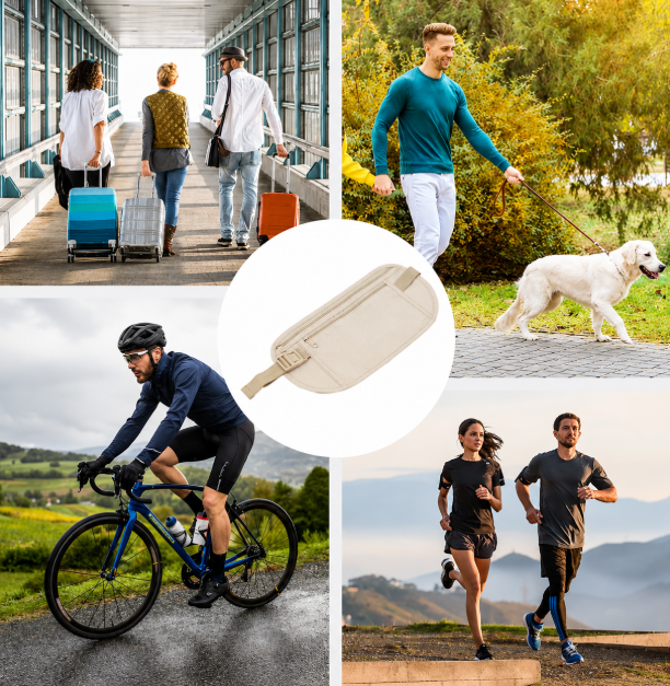 Pochette de voyage antivol avec protection anti-RFID