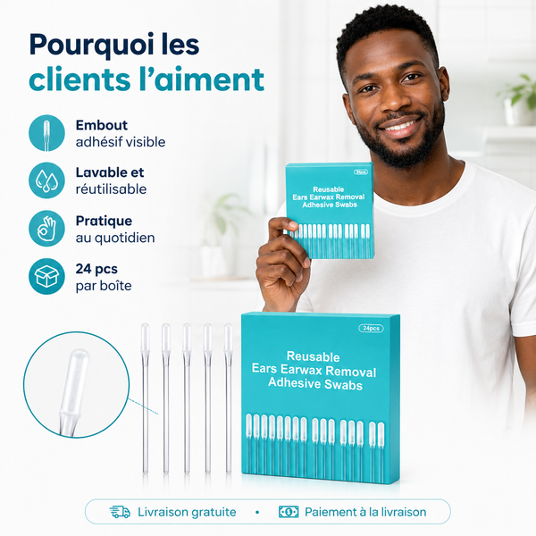 Bâton Adhésif Nettoyant Oreilles Réutilisable