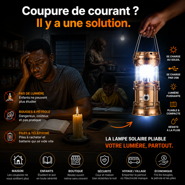 Lampe Camping Solaire Pliable Compacte