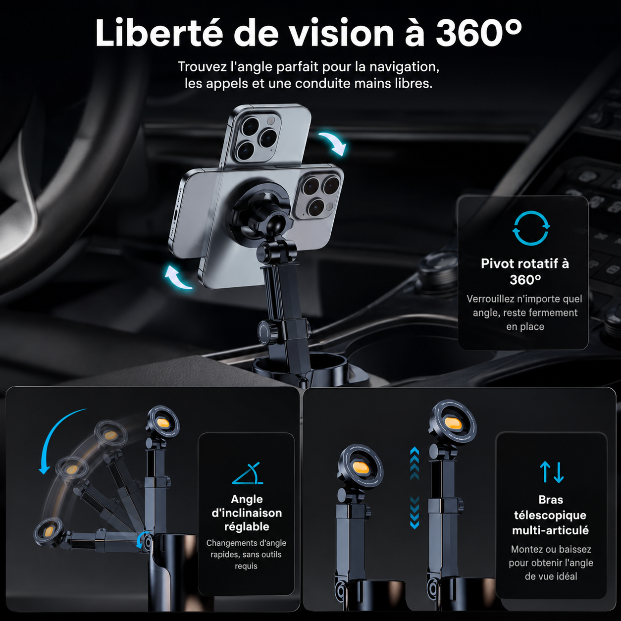 Support Magnétique Pour Porte-Gobelet Voiture