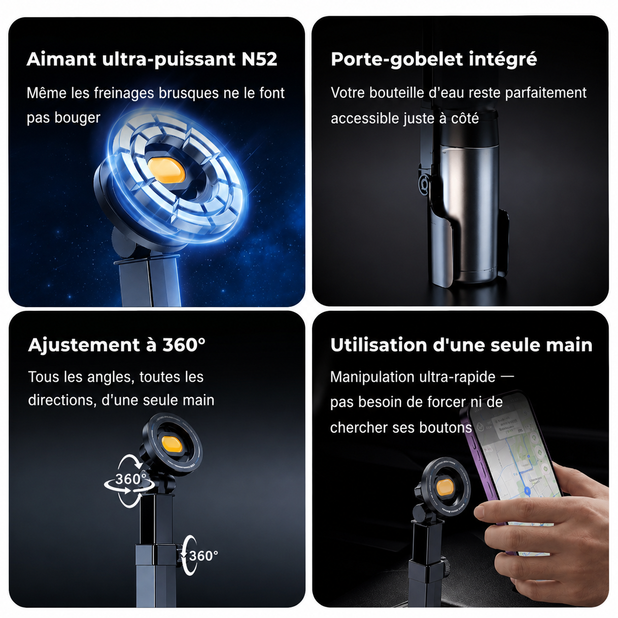 Support Magnétique Pour Porte-Gobelet Voiture