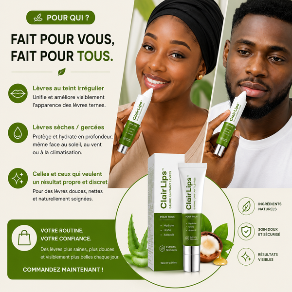 ClairLips Baume Unifiant Lèvres Homme