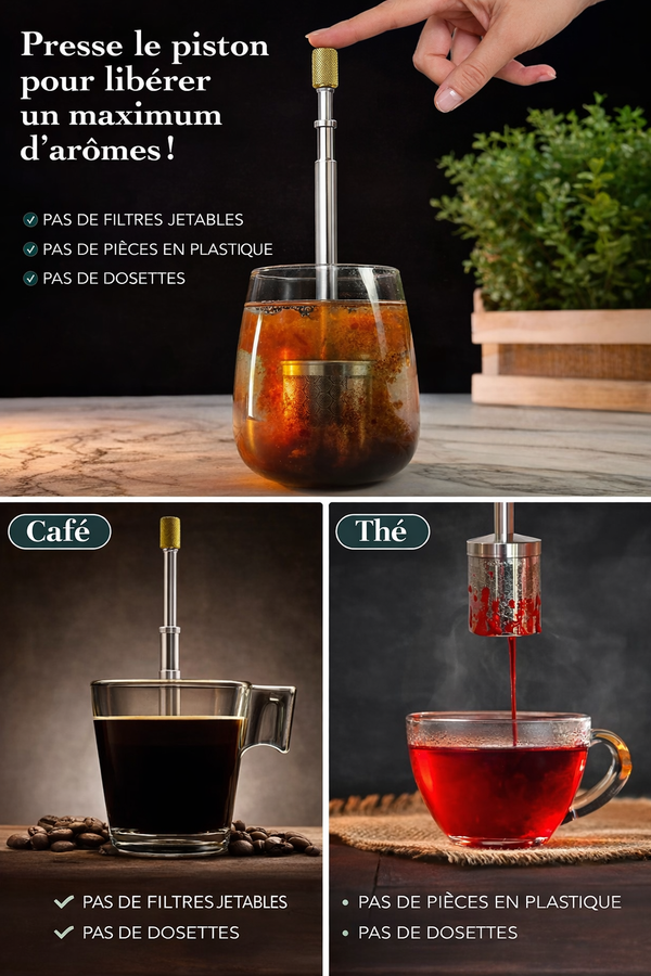 FinalPress Micro Cafetière Portable Acier