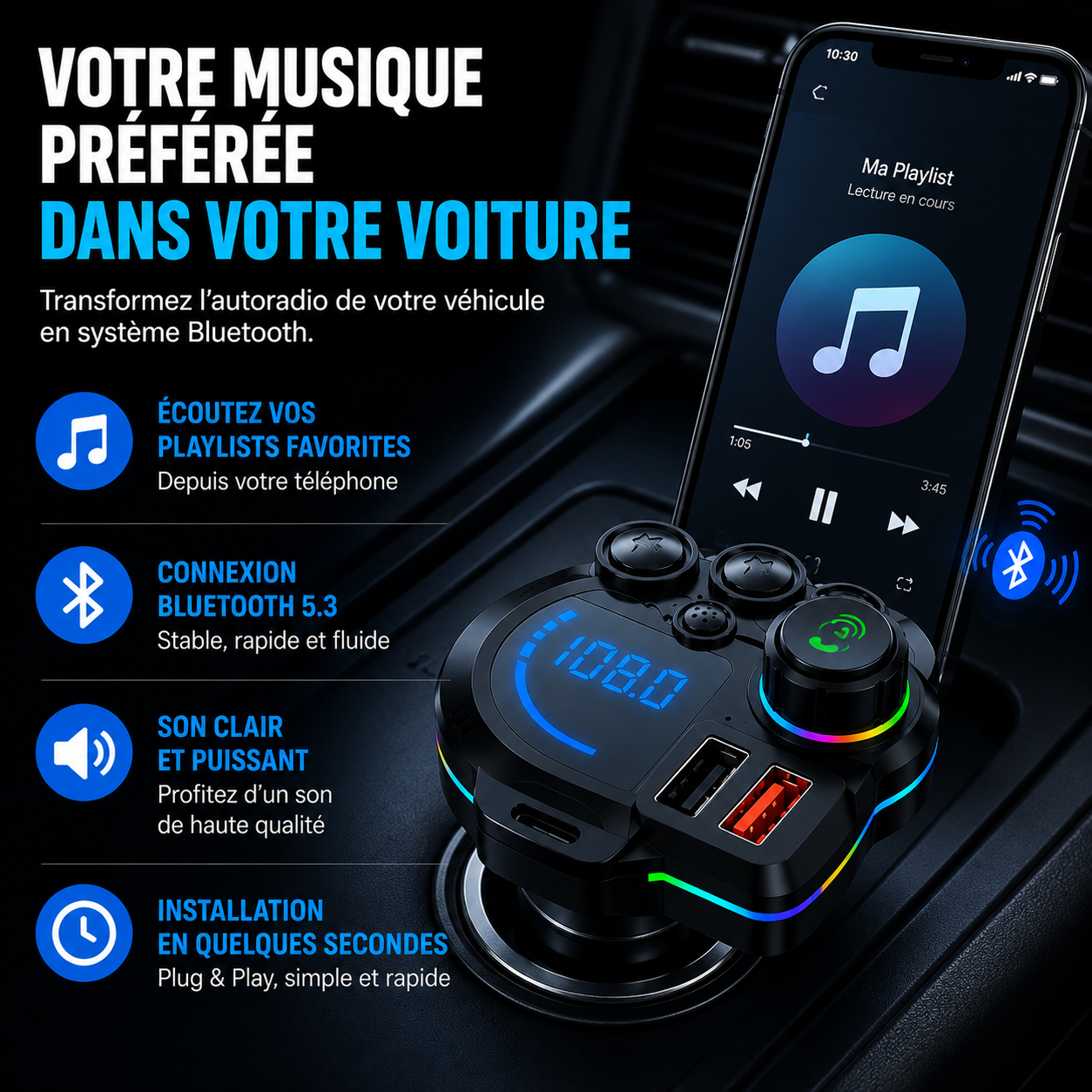 Transmetteur FM Auto Pro