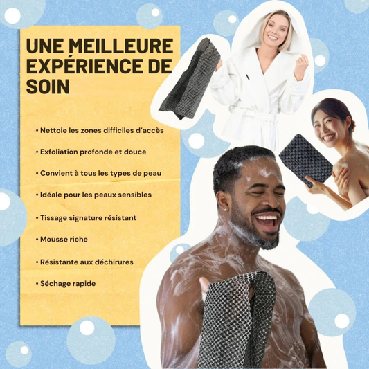 Serviette de douche exfoliante